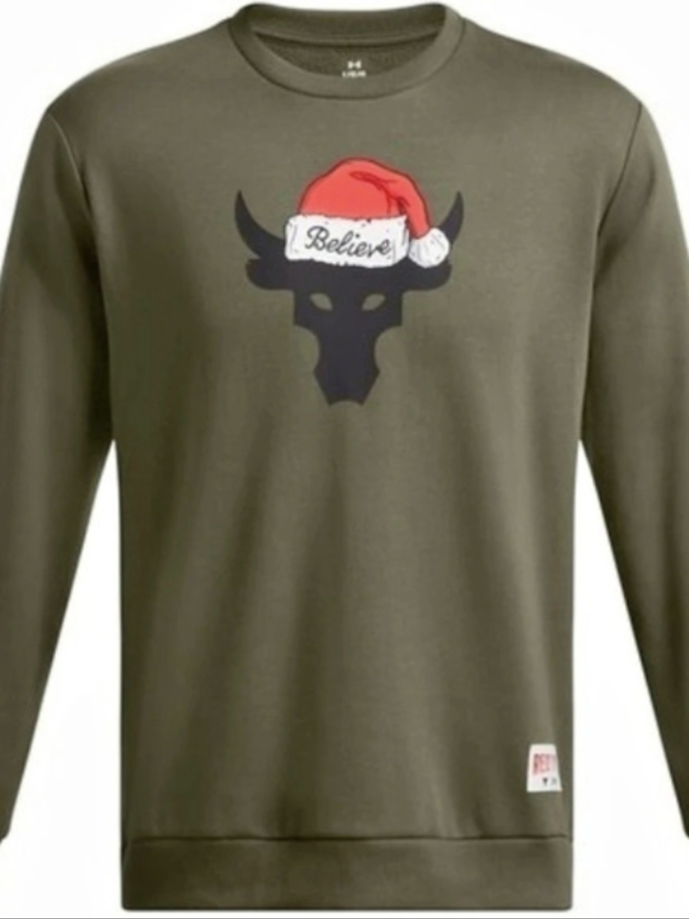 Under Armour Project Rock Red One Believe Crew Neck Sweatshirt